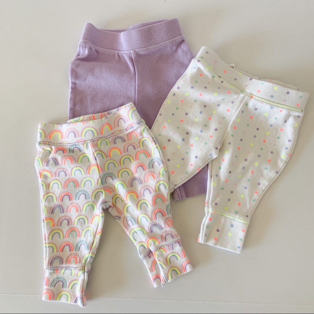 Cloud Island Rainbow/Dots/Solid 3pk Pants